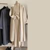 Women Three Piece Sets Long Sweater Vest Jumper Kintted Spring Autumn Winter Crochet Cardigan Y2k High Waist Skirt