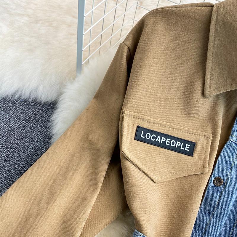 Women's Spring Vintage Denim Dress Autumn Irregular Patchwork Dresses Korean Clothing