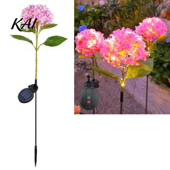 Solar Powered Patio Decor Fairy Hydrangea Lights, Garden Stake Waterproof LED Flower Light, Twinkling Tree Lights Outdoor Colorful Lamp