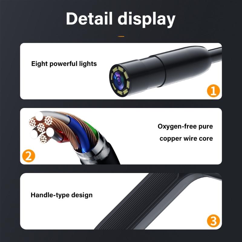 1080P High Resolution Inspection Camera 4.3 Inch Screen Easy Carry Borescope for Automotive Machinery Maintenance