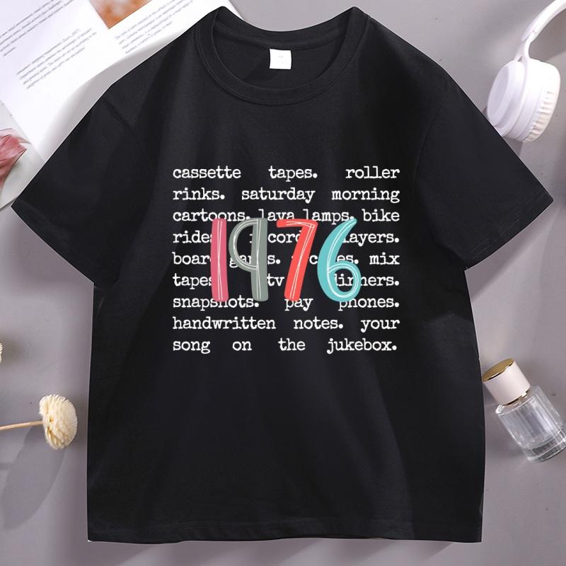 

50th Birthday T Shirt 1976 Comfort Cotton T-Shirt 50th Birthday Cotton Short Sleeve Tshirt Soft Breathable Round Neck Tees 5XL різнокольоровий