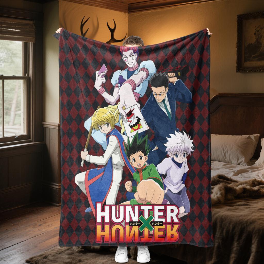 Hunter X Hunter Plush Blanket Soft Comfortable All Seasons Suitable Sofa Office Nap Travel Festive Gift Perfect Fans Anime Series