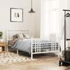 VidaXL Metal Bed Frames with Headboard/Footboard, Slat Base, Adult Bed, Single Bedroom Bed 376385