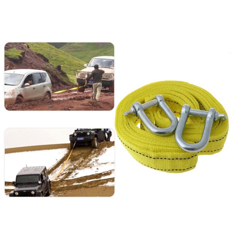 Auto Vehicle Vehicle Boat Reflective Tow Rope Emergency Steel Cable Towing Strap Hauling Pulling Line with Hook 5 Ton 4m