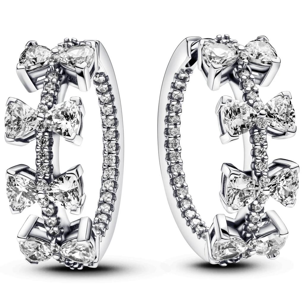 925 Silver Pink Bow Charms Earrings Rings Christmas Bell Pendant for DIY Jewelry Gift