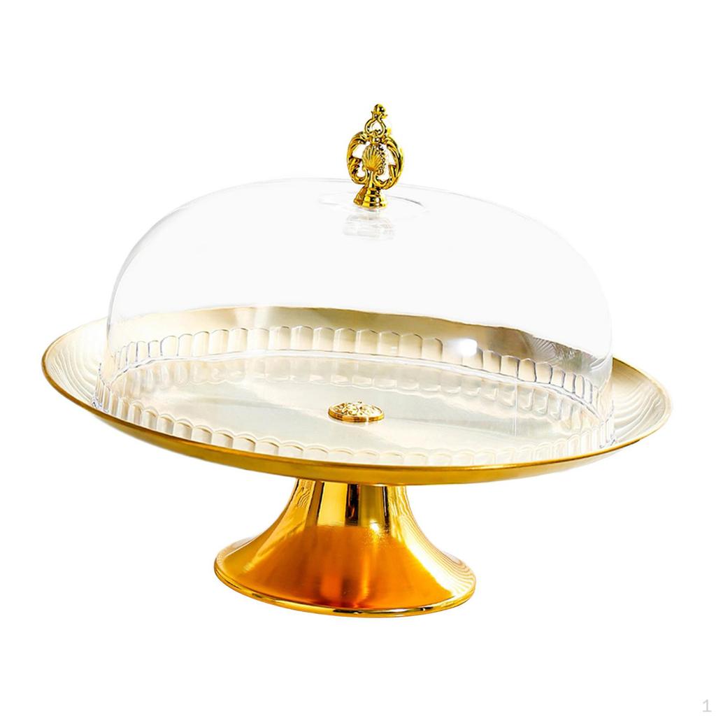 Kuchenständer Halter Tablett Vielseitig Hoher Fuß mit Haube für Kuchen Dessert