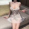 Original Sexy Pure Desire Style Lace Seductive Halter Nightgown Women's Romantic Underwear See-through Uniform Pajamas 8889