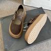Platform shoes women's autumn new lazy one-pedal retro double buckle versatile casual shoes