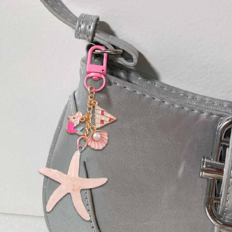 Creative Keychain Shell Car Key Rings Starfishes Key Chain Bag Charm Backpack Pendant Jewelry Accessories