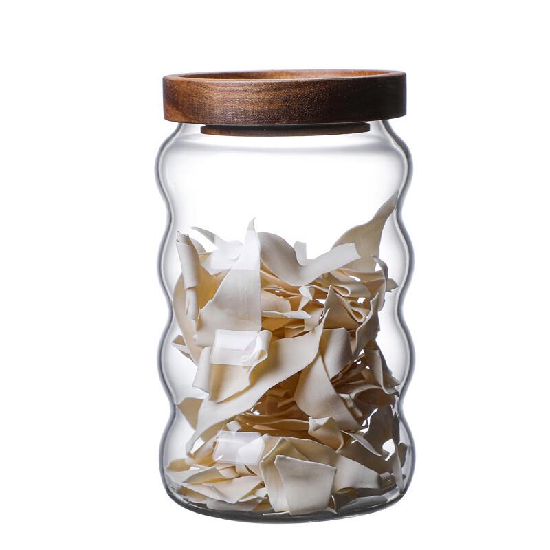 Large Gourd-shaped Glass Storage Jar with Lid