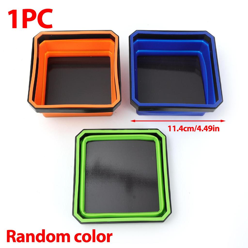 Magnetic Tools Tray Foldable Square Silicone Bowls Screw Bolt Nut Washer Trays Hardware Small Metal Parts Magnetic Storage Box
