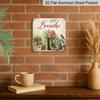 2D Flat - 1pc, Spring Decoration, Vintage Aluminum Sign, Home Wall Decor, Bohemian Floral Sign, Creates A Tranquil Atmosphere, Suitable for Living