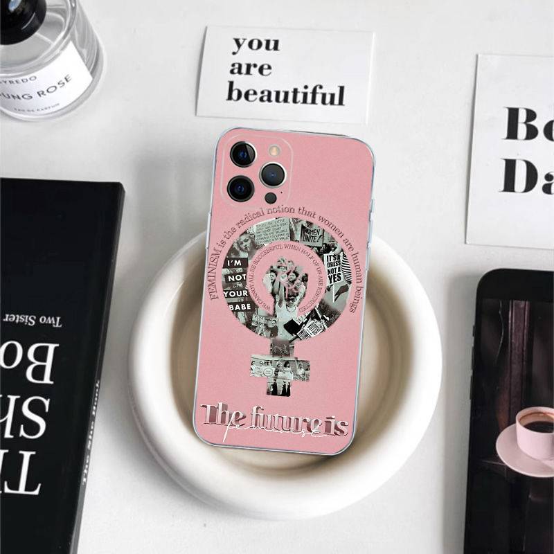 Feminist Feminism Aesthetics Girl For iPhone 17 16 15 14 13 12 Mini 11 Pro Max Transparent Case