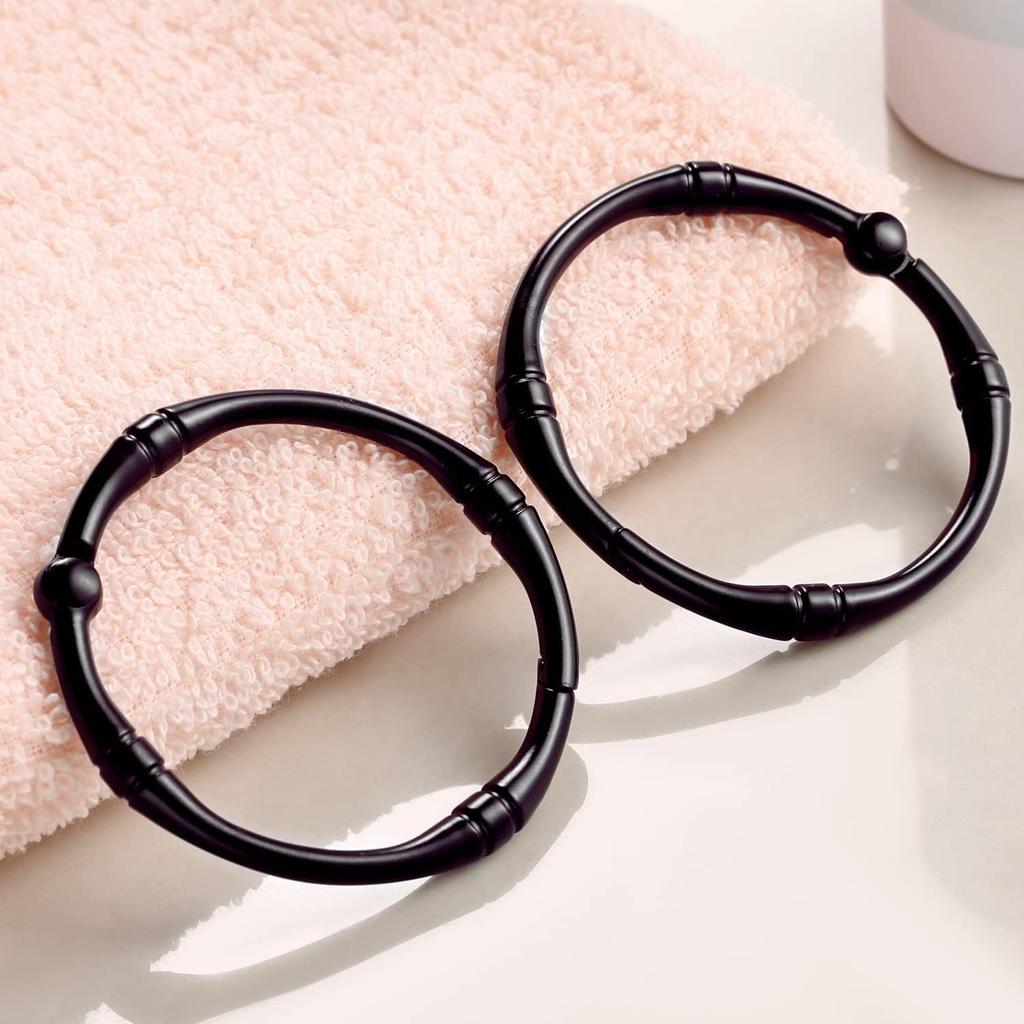 Bronze Shower Curtain Rings, Rustproof Shower Curtain Hooks for Bathroom, CHICTIE Metal Decorative Shower Hooks Hangers for Shower Curtain Rod,Set of