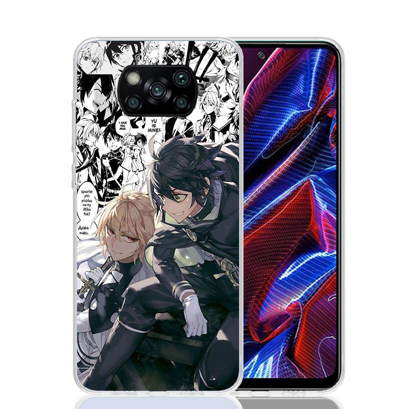 Seraph Of The End Case Phone Cover for Xiaomi Redmi Note 10 9 9S 8 8T 7 5 Pro Mi 12T 11T 10T 9T 12 11 Lite A3 A2 Trend Fundas Mi