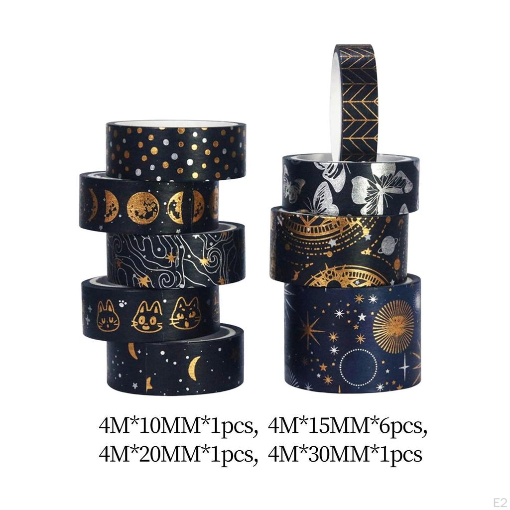 9 Pieces Washi Tape Set Decorative Paper Sticker for Notebooks, Scrapbook, Planners