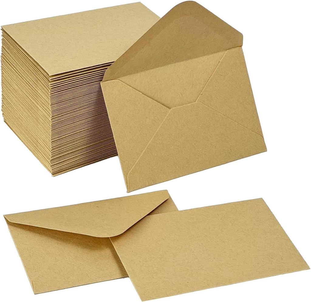 100 Pack Gift Card Envelopes 4 x 2.75 Inches Mini Envelopes 120 GSM Small Paper Business Gift Card Holders Bulk Compact Greeting Card Envelope Po