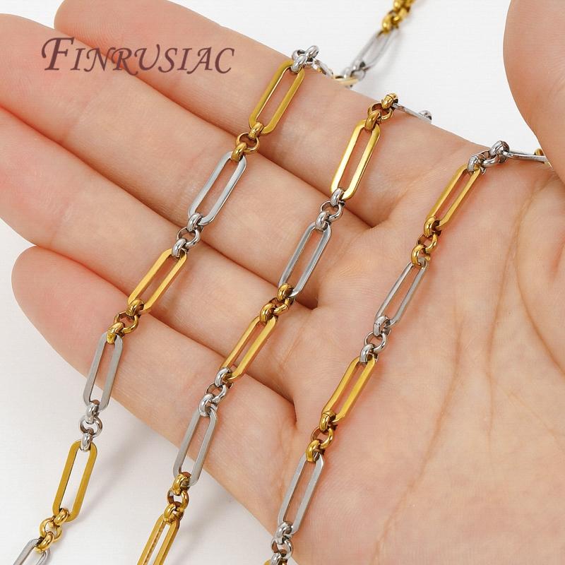 0.5-1 Meter Gold Stainless Steel Chain Chain Multi Styles O Thick Cable Curb Chains For Necklaces Bracelets DIY Jewelry Making