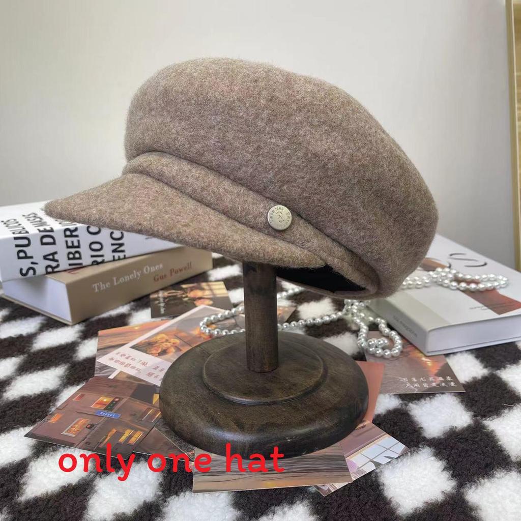 Woll-Barett für Damen Herbst Winter Vintage Gestrickt Warmes Modeaccessoire