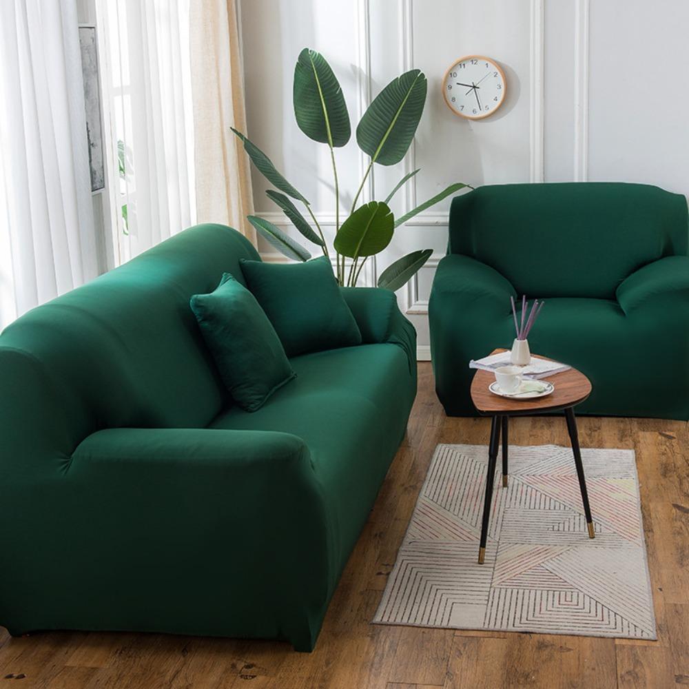 Elastic Solid Color 3 Seater Sofa Cover Dustproof Extendable Stretch Couch Cover All-inclusive Washable Sofa Protecter Apartment