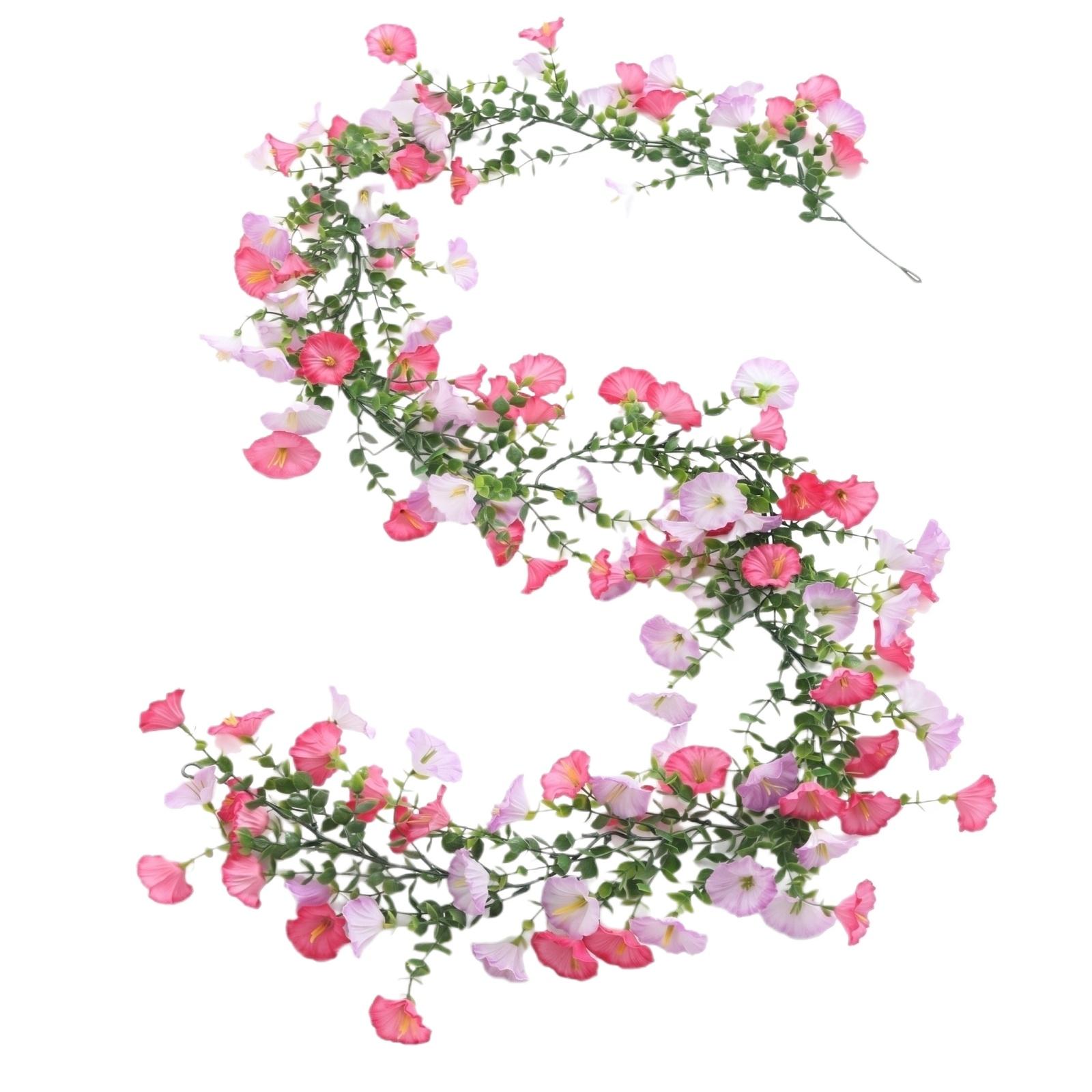 Artificial Morning Garland with Realistic Flowers and Leaves for Home Wedding Party Wall Decor Indoor Outdoor Use One Size