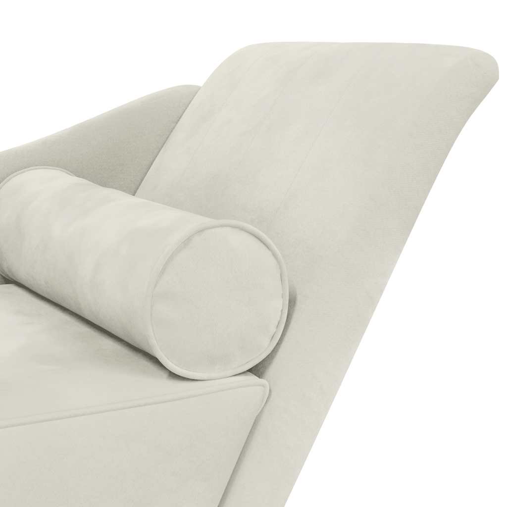 Cream Velvet Chaiselongue with Cushion