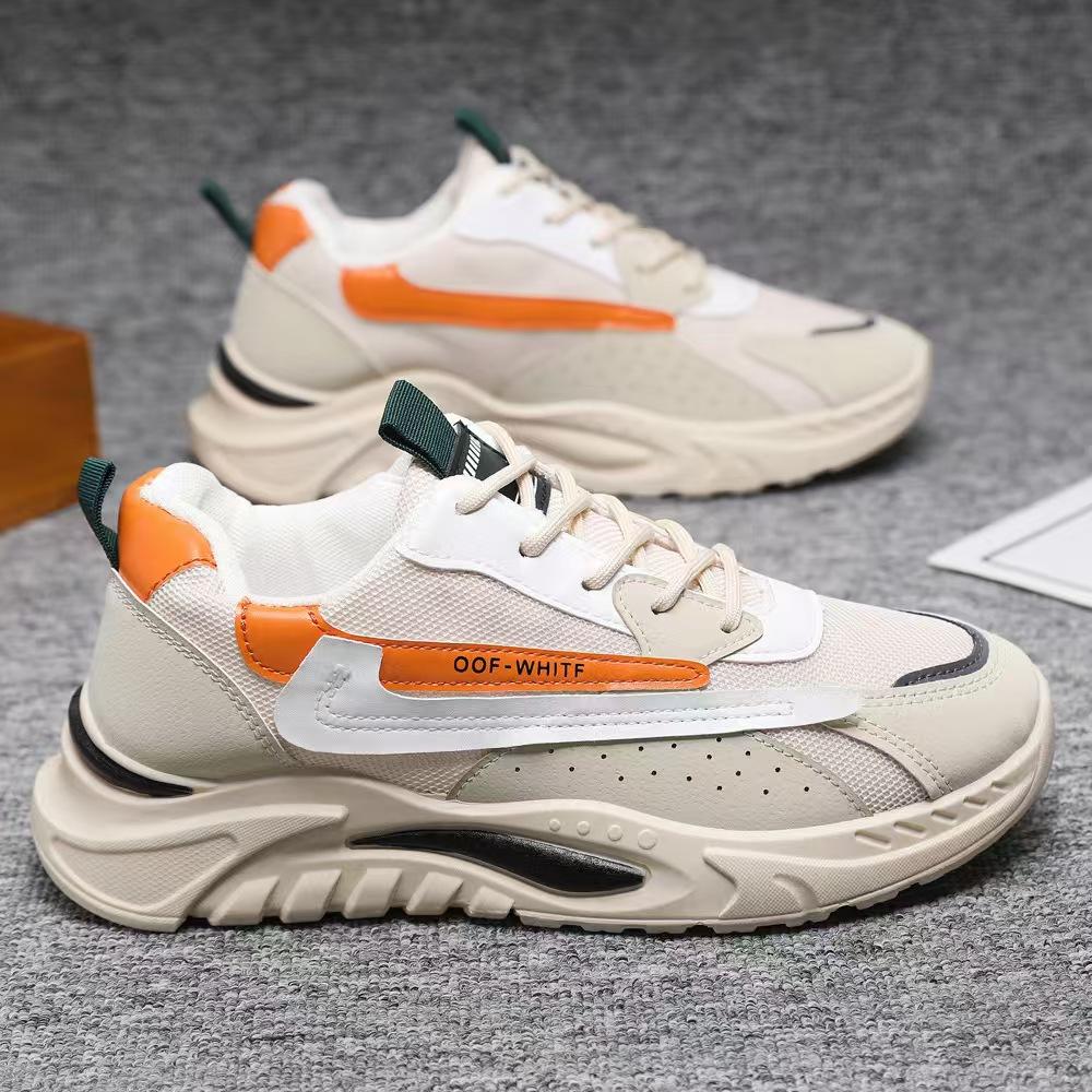 Men's Shoes Dad's Shoes Autumn New Breathable Mesh Running Shoes Tied Round Toe Fashion Casual Men's Sports Shoes