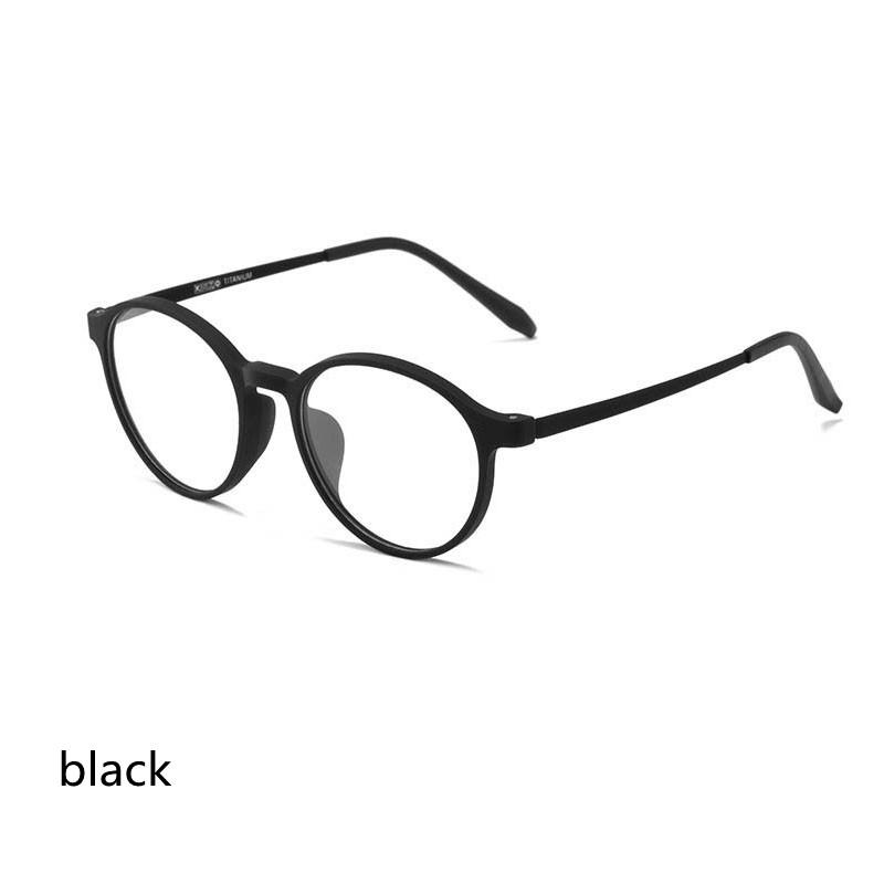 Ultralight Pure Titanium Men Comfortable Eyewear Women Vintage Round Big Frame Myopia Reading Optical Prescription Glasses