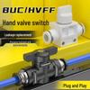 Pneumatic BUC-6-10 Hand Valve: 8mm Air Hose, 12mm Manual Straight Valve with Quick Connect Fitting
