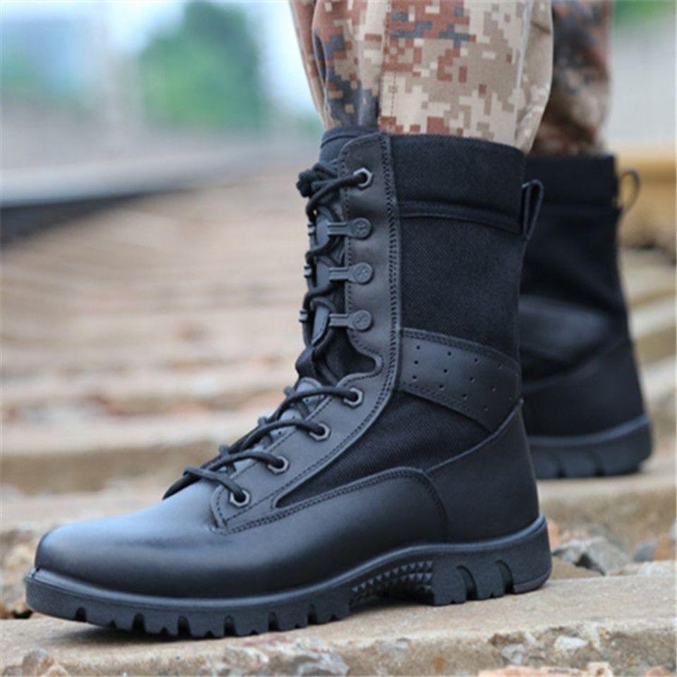 Men's Genuine Leather Ultra-Light Tactical Combat Boots for Outdoor Training