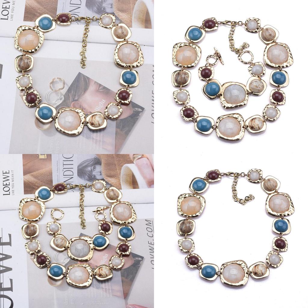 Trendy And Elegant Geometric Metal Stone Chain Hand