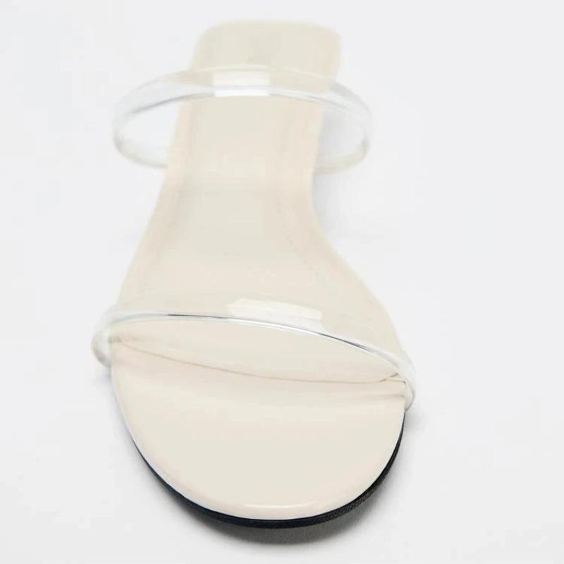 Fashion Summer Sexy Open Toe Wedge Slippers Women Elegant Transparent PVC Narrow Band Designer Shoes Fashion Comfortable Slide Sandals