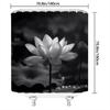 Black & White Lotus Flower Shower Curtain - Serene Blooming Petals & Water Lily Design, Tranquil Aesthetic,  Washable Polyester