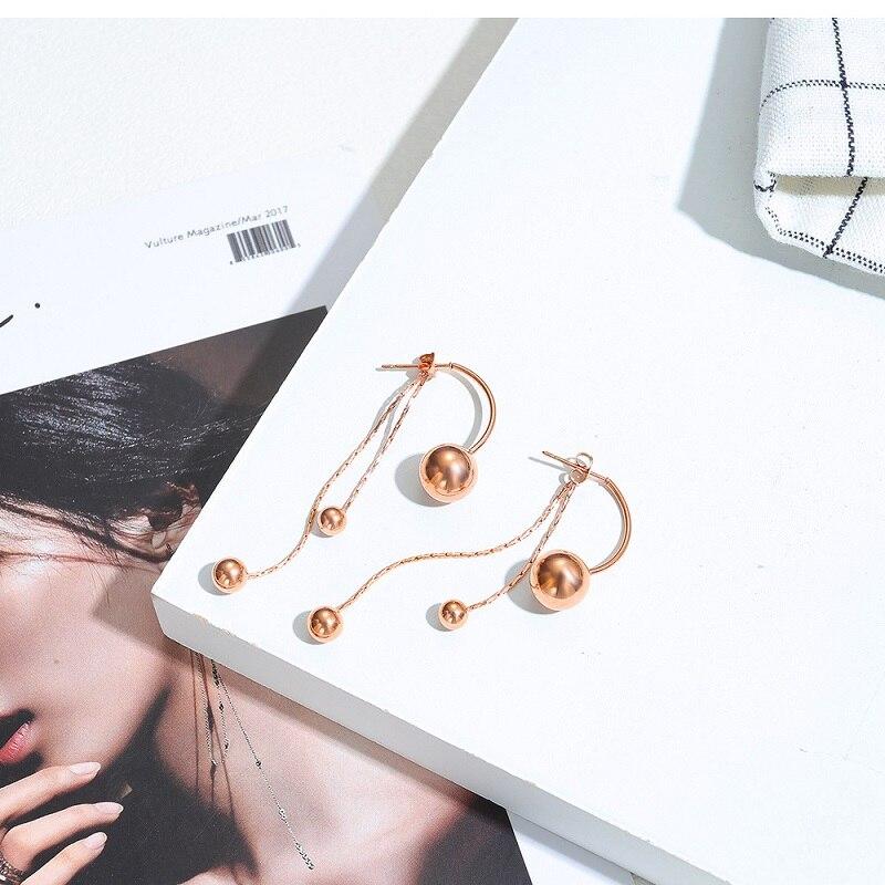 Korean Fashion Long Geometric Circle Earrings For Women  Jewelry Female Earring Gift Party Wedding Rose Gold Drop Earrings