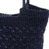 Metallic cord pattern knit tote bag