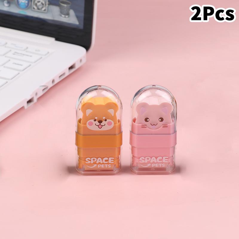 

2 шт./набор ластик-ролик ластик в форме животного чистый мало стружки милый мультяшный ластик