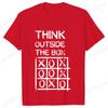 Retro Men's T-Shirt Think Outside The Box Print Short Sleeve T-Shirt Summer Casual Tees Top Loose Oversized T-Shirt for Men