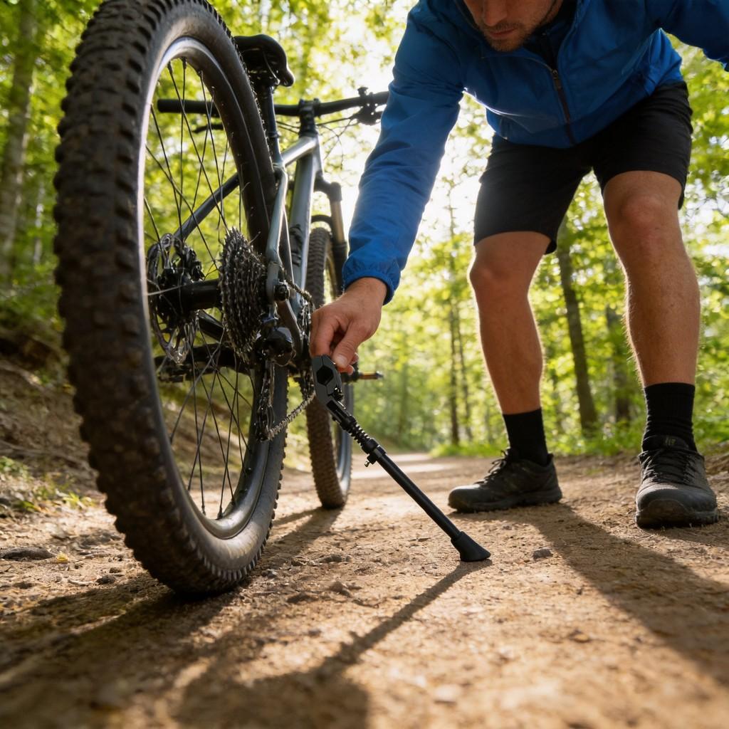 Mountain Bike Aluminum Alloy Kickstand With Adjustable Length For Parking And Maintenance
