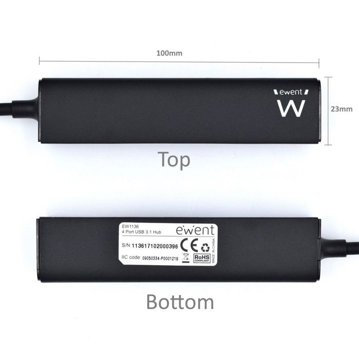 Ewent EW1136 Concentrateur (hub) 4 X USB 3.1 Gen 1 Ordinateur De Bureau