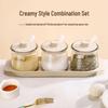 Elegant Glass Spice Jar Set with Lids - Sealed Kitchen Storage for Seasoning