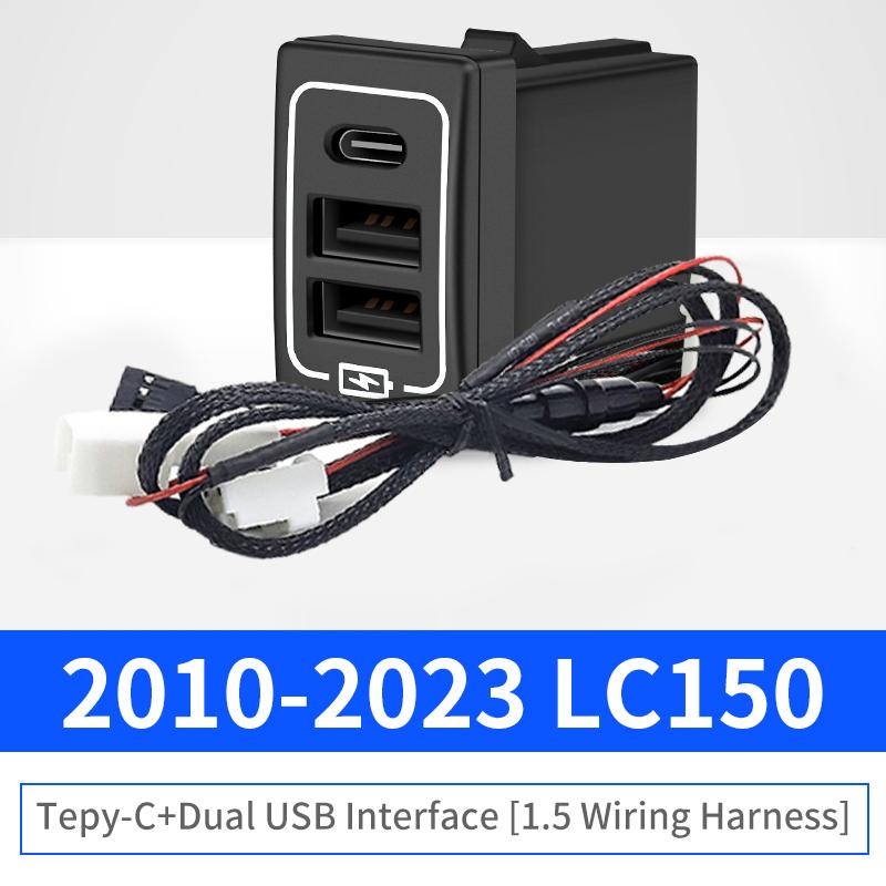 Car USB Quick Charger QC3.0 For Toyota Land Cruiser 200 Prado 150 Accessories Modified LC200 LC150 FJ150 FJ200 2021 2020 2019