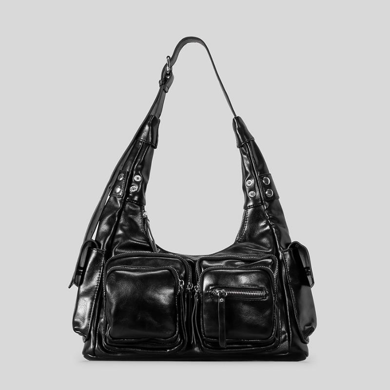 

Сумка для мотоцикла Повседневная и универсальная наплечная сумка, Модная сумка-багет чёрный