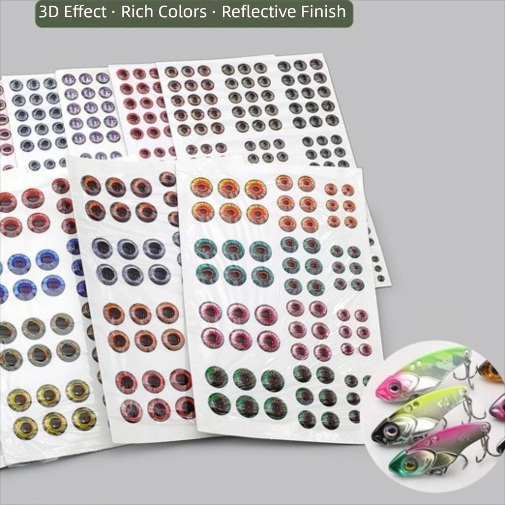 1 Sheets Mixed Color 3D Holographic Fish Eyes 3D Holographic Fly Tying Materials Tackle Repair