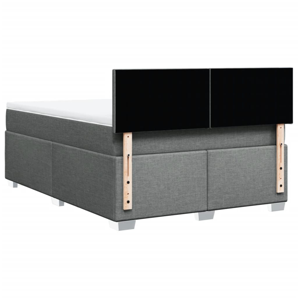 Vidaxl Continental Bed With Mattress, Dark Grey Fabric 140X200 Cm