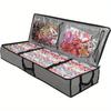 Oxford Christmas Wrapping Paper Storage Bag Washable Dustproof Xmas Ornament Organizer Large Capacity Reusable Under Bed Storage