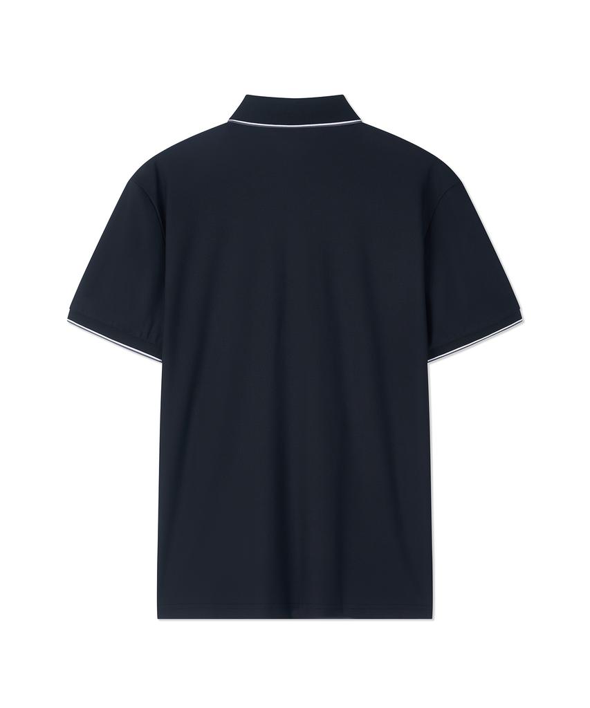 Antomas Color Block Tipping Polo Shirt Men'S - Black