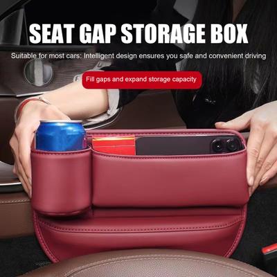 Car Seat Gap Filler Anti-slip Waterproof Storage Box Scratch-Resistant Faux Leather Car Seat Gap