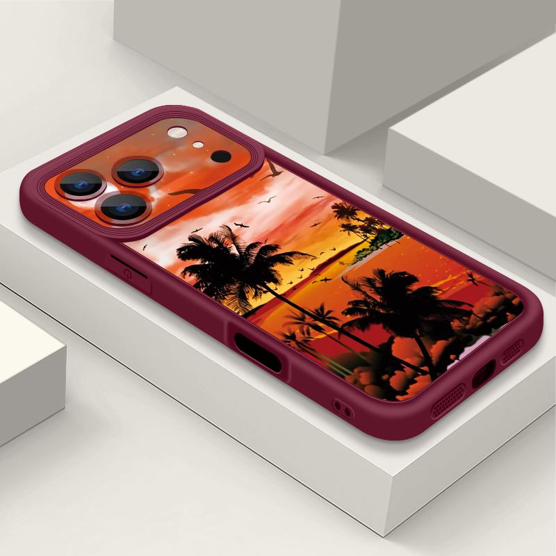 Coconut Tree Print TPU Phone Case For iPhone 17 Pro 17e 15 16 Pro Max 14 13 Pro Max 16e Shockproof Soft Silicone Back Cover