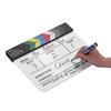 Professional Acrylic Clapboard Dry Erase TV Film Movie Director Cut Action Scene   Board Slate With Marker Pen Eraser
