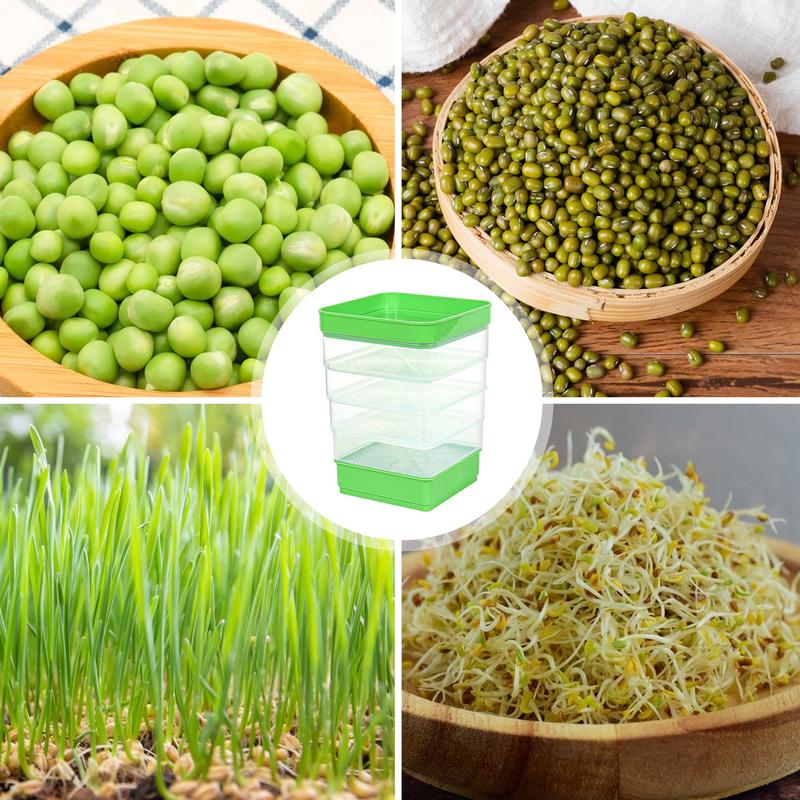 Microgreens Sprouter Tray Plant Seeds Germination Pot Hydroponic Nursery Plate Garden Home Bean Sprouts Maker Nursery Potted